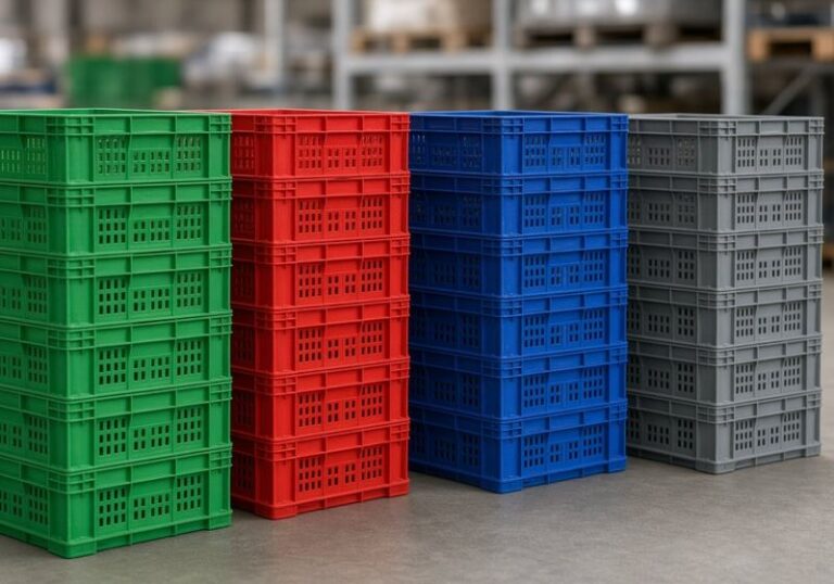 Injection-moulded plastic crates
