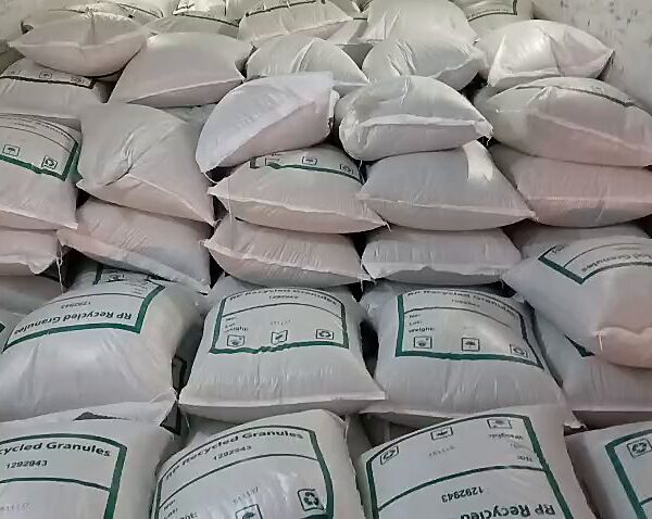 RP Recycled Granules 25 kg bags in a trailer